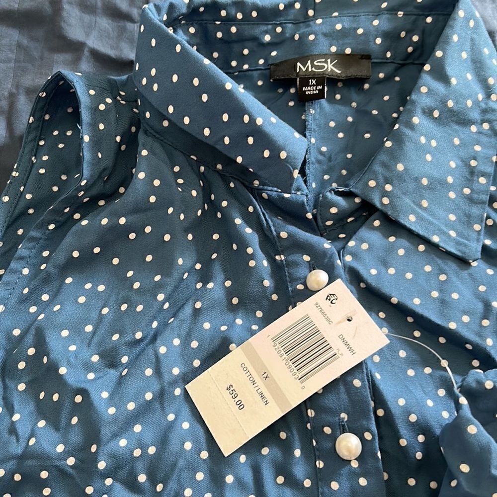MSK Plus Size Striped Shirtdress Size 1X - Picture 5 of 5